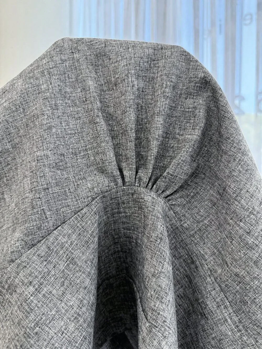 Gray Casual Women's Sleeveless High Neck With Gathering Front Detail - Picture 3 of 11